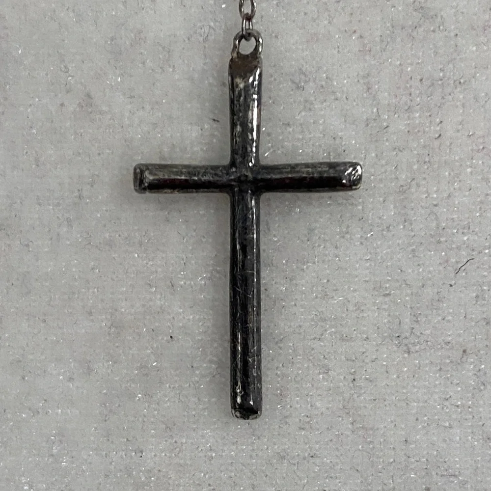 Antiqued Infinity Cross 925 Sterling Silver Lariat Y-Necklace Christian Faith